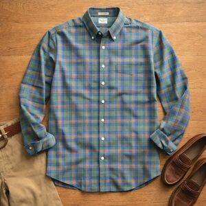 Vintage LL Bean U.S. Marine Corps Tartan Shirt XXL Lightweight Cotton